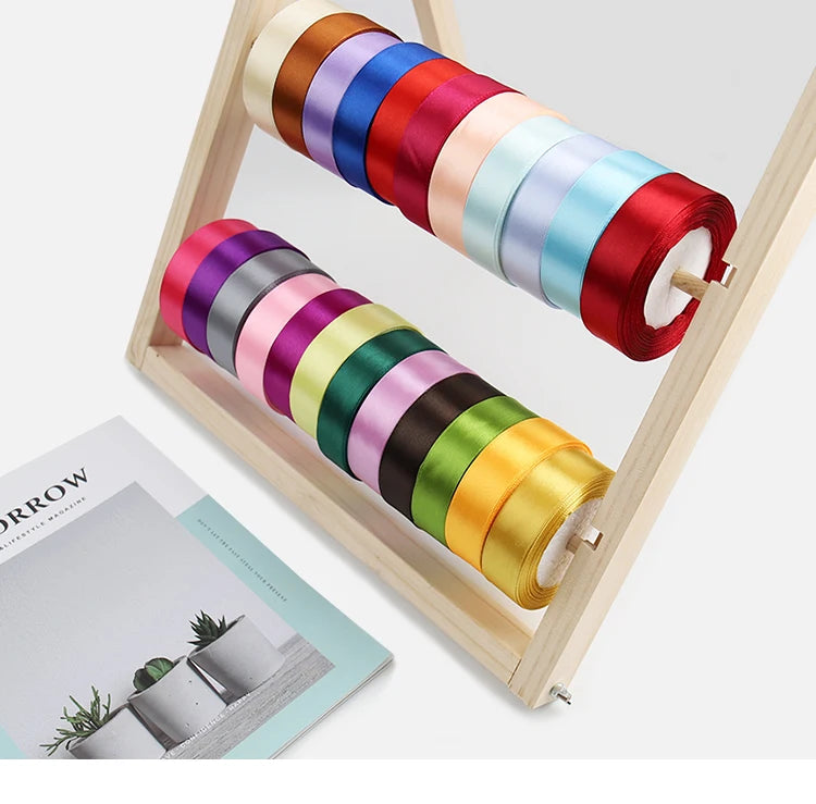 25yards/Roll 6/10/12/15/20/25/40mm Satin Ribbons DIY Handmade Crafts Scrapbooking Christmas Halloween Wedding Gift Wrapping Tape