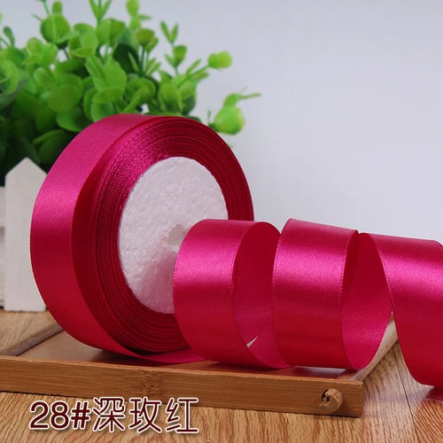 25yards/Roll 6/10/12/15/20/25/40mm Satin Ribbons DIY Handmade Crafts Scrapbooking Christmas Halloween Wedding Gift Wrapping Tape