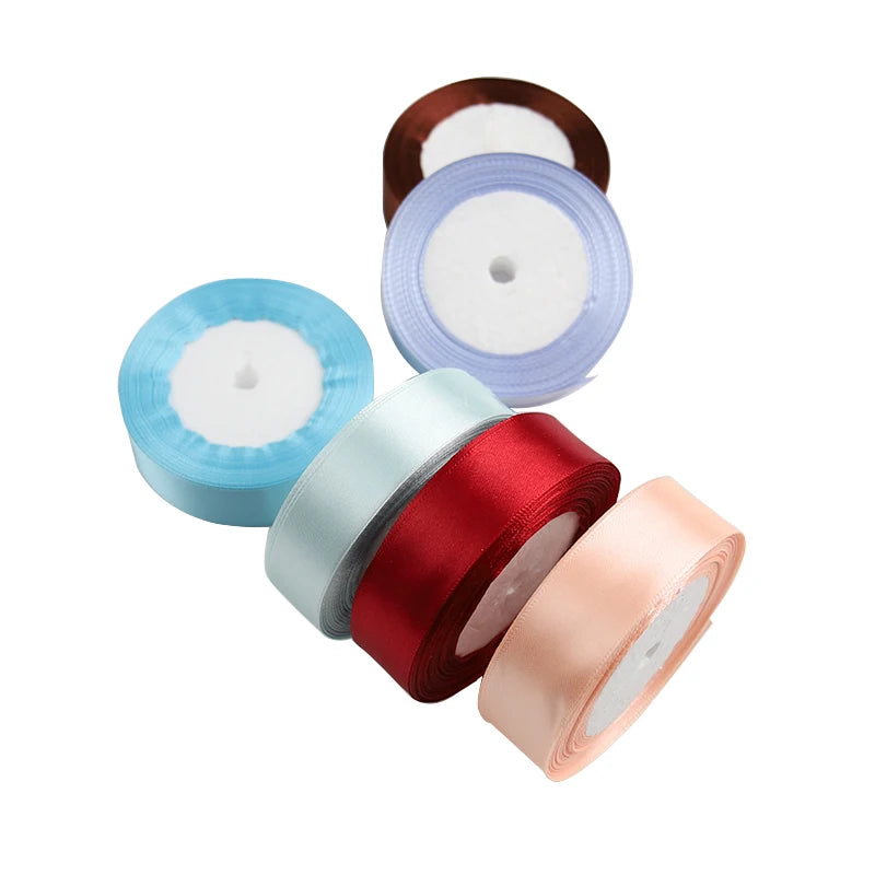 25yards/Roll 6/10/12/15/20/25/40mm Satin Ribbons DIY Handmade Crafts Scrapbooking Christmas Halloween Wedding Gift Wrapping Tape