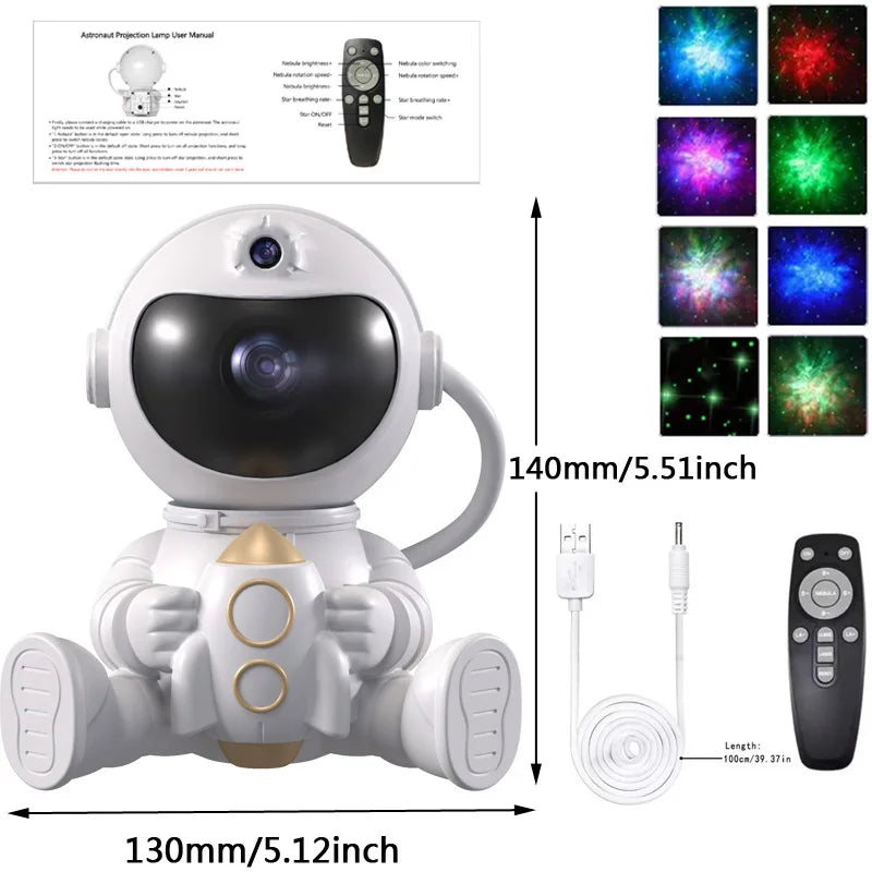 Astronaut Starry Sky Projection Light Full of Stars Ambient Light Spaceman Laser Nebula Water Ripple Bedroom Projection Light